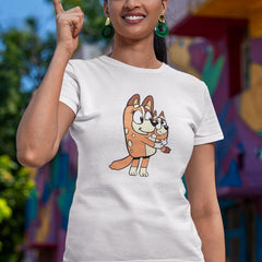 BLUEY Mum Chilli With Bingo Blue Kids TV Design