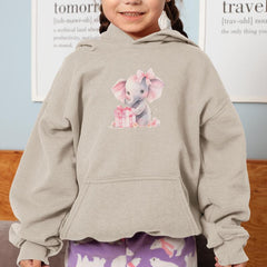 Cute Pink Elephant With Birthday Present And Bow Pattern Design