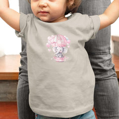Cute Pink Elephant In A Hot Air Balloon Pattern Design