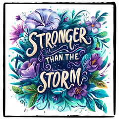 Stronger Than The Storm Blue and Purple Affirmation Design