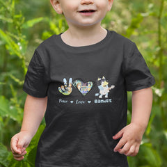 BLUEY Peace Love Bandit Blue Kids TV Design