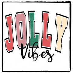 Jolly Vibes College Inspired Christmas Text Design