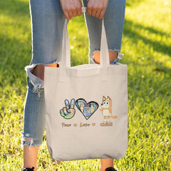 BLUEY Peace Love Chilli Blue Kids TV Design