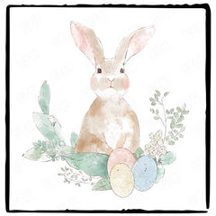 Easter Bunny Rabbit with Egg Wreath Design