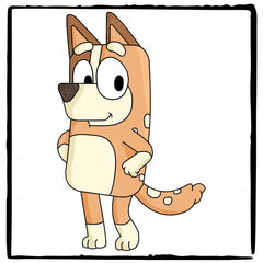 BLUEY Chilli Mum Smiling Happy Blue Kids TV Design