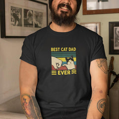 Best Cat Dad Fist Bump Animal Lover Yellow Sign