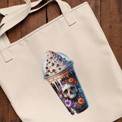 Halloween Coffee Floral Skull Spooky Fall Pattern Design