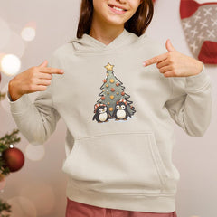 Cute Penguins in Santa Hats Kids Christmas Character Design