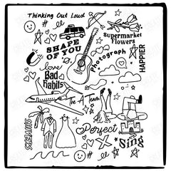 Ed Sheeran Black Doodles Song Album Design