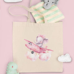 Cute Pink Elephant Flying Pattern Design