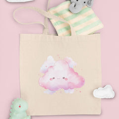Cute Pink Smiley Clouds Pattern Design