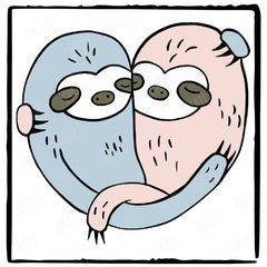 Cute Couple Sloths Huggin