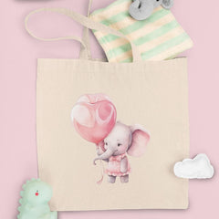 Cute Pink Elephant Birthday Heart Shaped Balloons Pattern Design