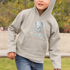 Cute Blue Elephant On Floral Chair Pattern Design