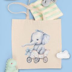 Blue Cute Carriage Pattern Design