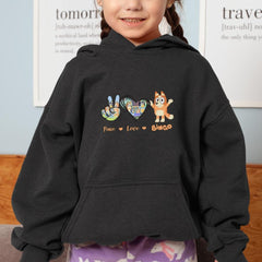 BLUEY Peace Love Bingo Blue Kids TV Design