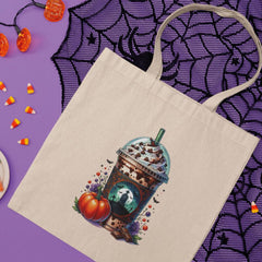 Halloween Coffee Cementary Pumpkin Pattern Design