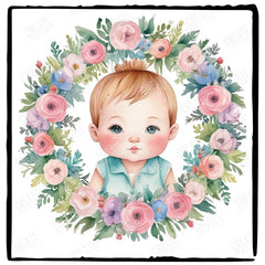 Pink & Purple Wreath Baby Design