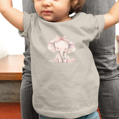 Cute Pink Elephant Sitting Bow Pattern Design
