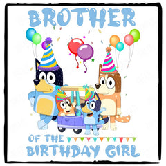 BLUEY Family Brother Of The Bday Girl Blue Kids TV Design