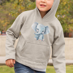 Blue Cute Elephant Sitting Pattern Design