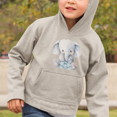 Blue Cute Elephant Holding A Bow Pattern Design