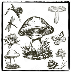 Large Mushroom with Snails Design