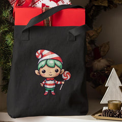 Cute Elf with Candy Cane Kids Christmas Character Design
