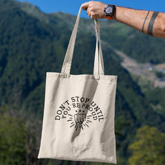 Don't Stop Until You're Proud Simple Black Line Quote Affirmation Design