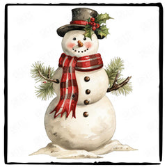 Christmas Snowman Aesthetic Pattern Design