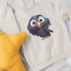 Black Cartoon Raven Bird Kids Halloween Design