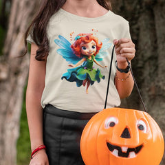 Red Haired Girl Fairy in Green Dress Kids Design