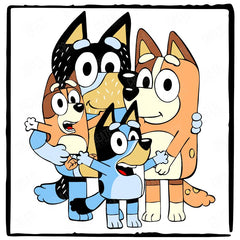 BLUEY Family Hug Happy Blue Kids TV Design