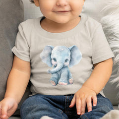 Blue Cute Elephant Sitting Pattern Design