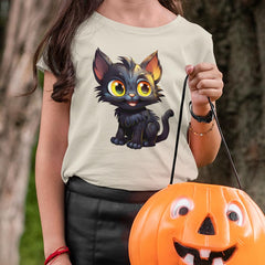 Black Cat Kitten Kids Halloween Design