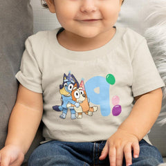 Happy Bluey & Bingo Character 9th Birthday Balloons Number Design