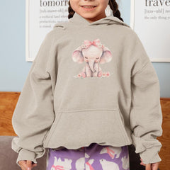 Cute Pink Elephant Sitting Bow Pattern Design