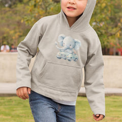 Cute Blue Elephant In Car Pattern Design