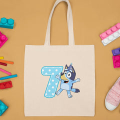 Happy Bluey Character 7th Birthday Number Design