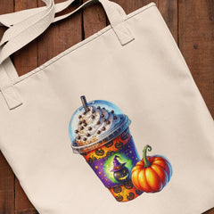 Halloween Coffee Witchy Pumpkin Fall Pattern Design