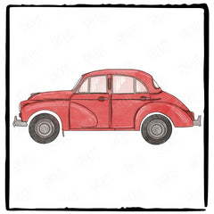 Cartoon Red Car Kids Baby Pattern Design