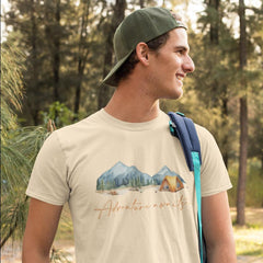 Mountain Scene with Orange Tent Design