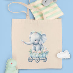 Blue Riding Carriage Floral Pattern Design
