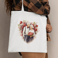 Old Couple with Red Roses Anniversary Design