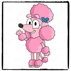 BLUEY Coco Waving Left Happy Blue Kids TV Design