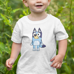 BLUEY Standing Smiling Happy Blue Kids TV Design
