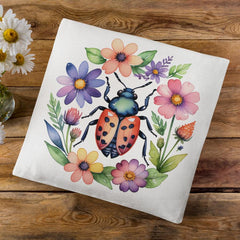 Ladybug with Flower Wreath Design