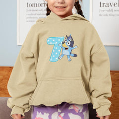 Happy Bluey Character 7th Birthday Number Design