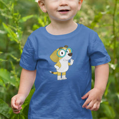 BLUEY Honey Waving Happy Blue Kids TV Design