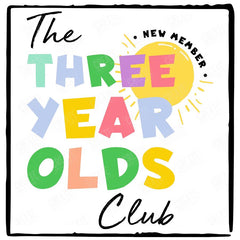 The Three Year Olds Club Pattern Design
